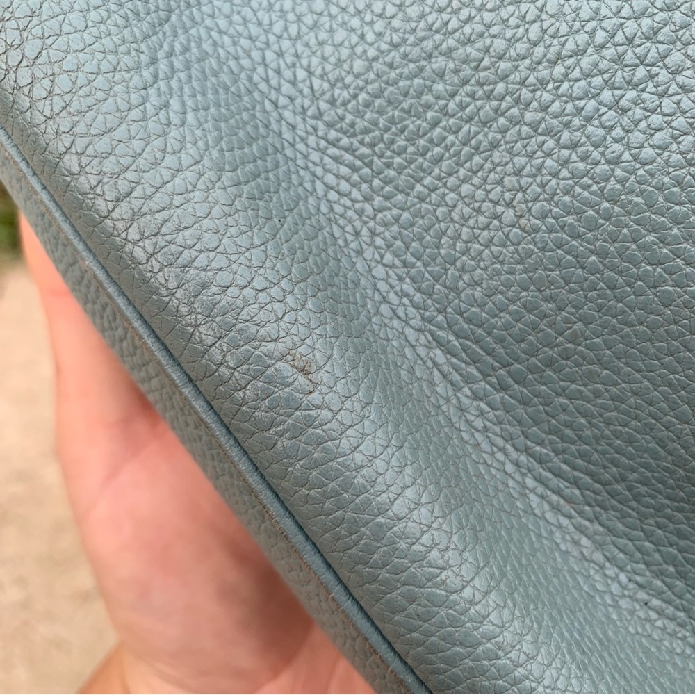 Coach Blue Leather Cosmetic Makeup Bag - Picture 5 of 11